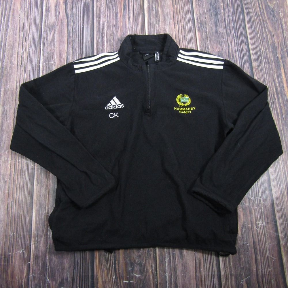 Adidas Jacket Mens M Black ClimaWarm 1/4 Zip Fleece Hammarby Bandy Top‎